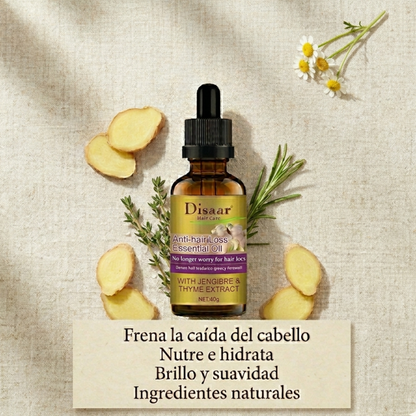 GingerGrow™ – Aceite Esencial Anticaída con Jengibre Natural | Estimula el Crecimiento Capilar en Hombres y Mujeres